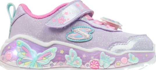 Skechers Sko Lil Sløyfe Bliss Purple m. Glitter Skechers 24 Sko Lilla Rosa