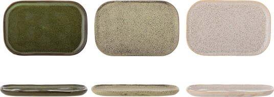 Bloomingville Addison Plate Khaki green 22.5X1.5X14.5CM Bloomingville Addison Plate Khaki green 22.5X1.5X14.5CM