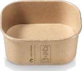 Bæger Rektangulær 250Ml L125xb105xh40mm Kraft/Pla Bionedbrydelig Brun,10 Pk X 50 Stk/Krt