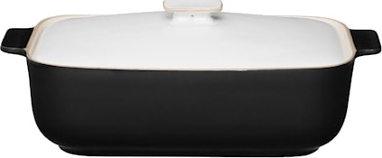 Ovnsform med lokk 2 liter 31 x 18 cm Svart/Hvit Ovnsform med lokk 2 liter 31 x 18 cm Svart/Hvit