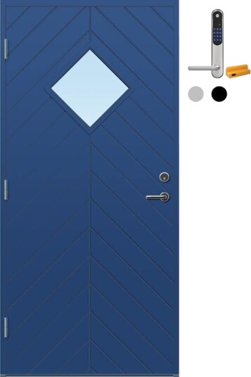 Ytterdør Bygg1 Geilo Klarglass med Yale Doorman Classic Home