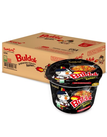 16 stk Samyang Buldak Hot Chicken Ramen Flavour Big Bowl 105 gram Korea Import Hel Eske