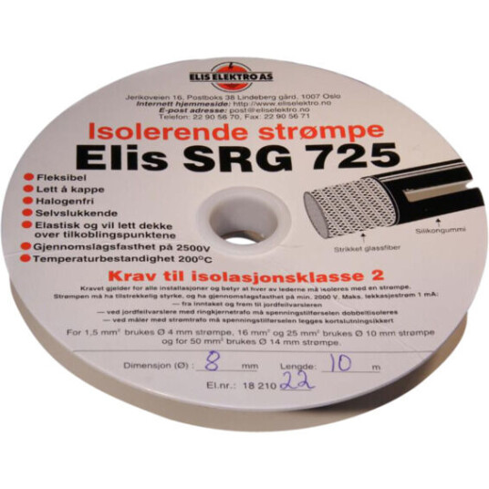 Elis Elektro Strømpe 6mm Sort 10 meter SRG725 - 1821020 Elis Elektro Strømpe 6mm Sort 10 meter SRG725 - 1821020