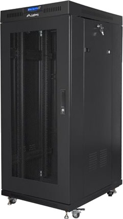 Lanberg V2 Rack Skap Flat Pack With Mesh Door 600X600- Fritt Stående Svart Ral 9004 27U 19"
