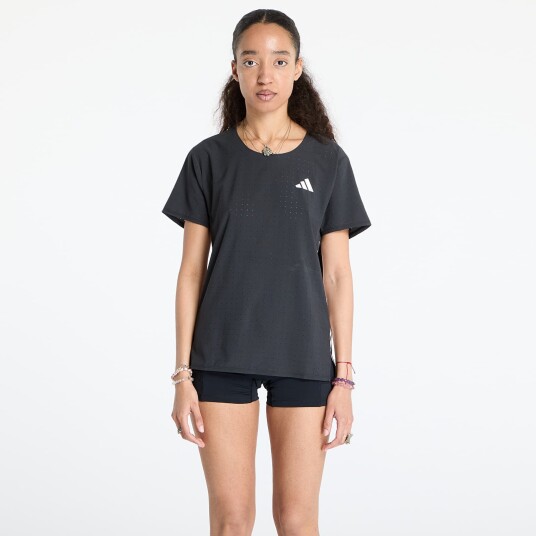 T skjorte adidas Adizero Running T Shirt Black/ Black M
