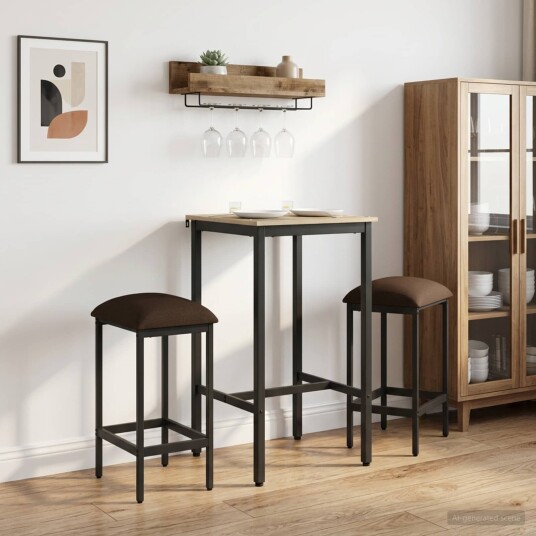vidaXL Barstol 2 stk. Gråbrun 40 x 32 x 64 cm Konstruert tre vidaXL Barstol 2 stk. Gråbrun 40 x 32 x 64 cm Konstruert tre
