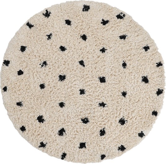 Rundt teppe Soria Natural Cotton Shaggy offwhite/svart Størrelse: Ø 160 cm Rundt teppe Soria Natural Cotton Shaggy offwhite/svart Størrelse: Ø 160 cm