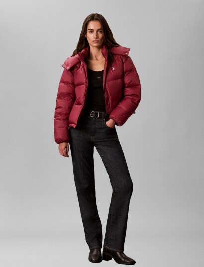 Calvin Klein Jeans Essential Mw Short Down Puffer Burgundy S