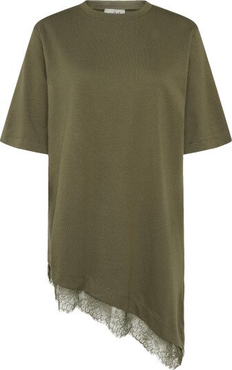 Soaked Sljina Lace Tee Khaki green XS