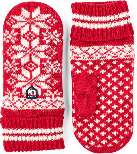 Hestra Kids' Nordic Junior Mitt Red/Offwhite 7