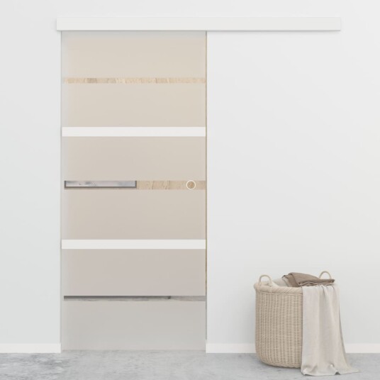 vidaXL Skyvedør ESG-glass og aluminium 90x205 cm sølv vidaXL Skyvedør ESG-glass og aluminium 90x205 cm sølv