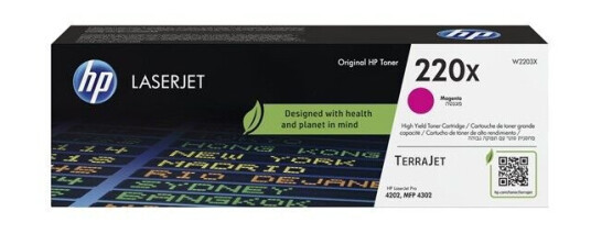 HP 220X / W2203X - High Yield - Magenta Toner - Laser toner Rød HP 220X / W2203X - High Yield - Magenta Toner - Laser toner Rød