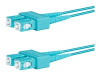 Lanview - Patchkabel - SC/UPC multimodus (hann) til SC/UPC multimodus (hann) - 5 m. - fiberoptisk - dupleks - 50 / 125 my - OM3 - halogenfri - akvamarin