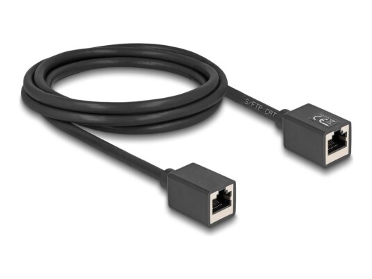 Delock Netzwerk Verlängerungskabel Kupplung Rj45 Buchse Zu Rj45 Buchse Cat.6A S/Ftp 2 M Schwarz