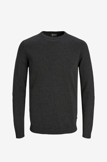 Jack & Jones Genser jjeBasic Knit O Neck Grå