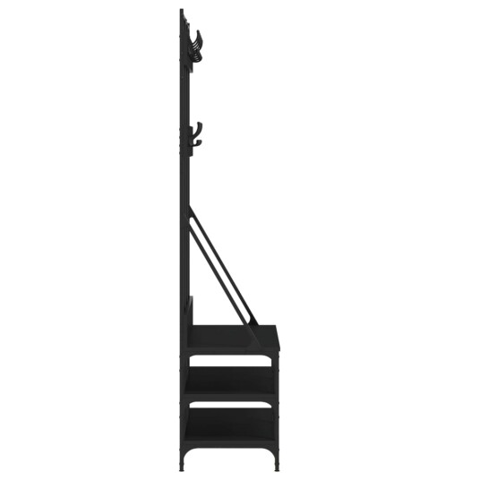 Klesstativ med skooppbevaring svart 100x40x184 cm 8721012196193