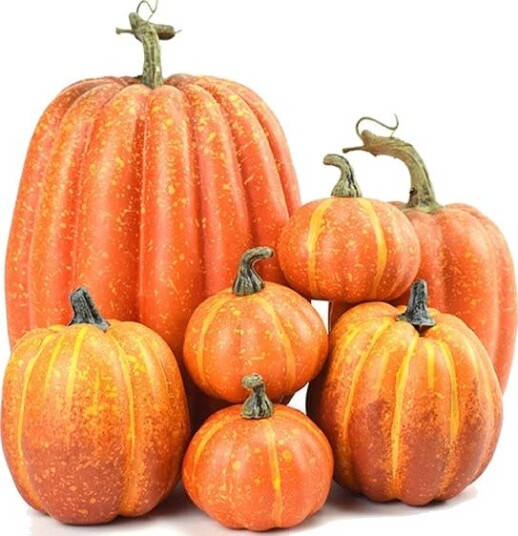 Halloween Simuleringsgresskar Dekorasjonssett 7 stk Simuleringsgresskarmodell Kunstig Gresskardekorasjon Falsk Gresskar Sprekk