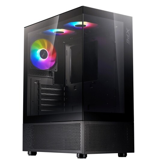 Adata XPG Invader X Mini Midi Tower Kabinett med Herdet Glass og ARGB Vifter Svart
