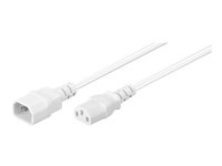 MicroConnect - Strømforlengelseskabel - IEC 60320 C14 til IEC 60320 C13 - AC 250 V - 10 A - 1 m - halogenfri - hvit