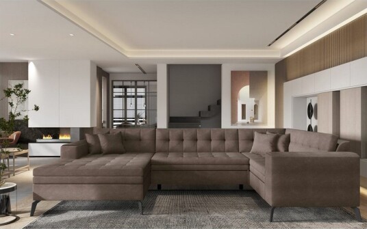 Seksjon Eltap Montez 340x180x93 cm Poco 22 Brun Venstre