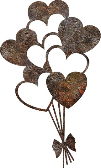 Dekorativt veggtilbehør i metall Wallxpert Rusty Heart 35 x 21 cm