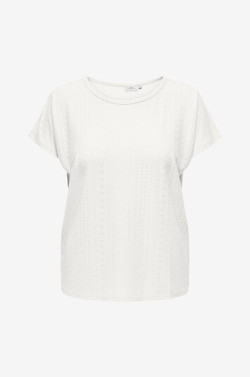 Only Carmakoma Topp Carzabbi Life SS V neck IN One Top Hvit