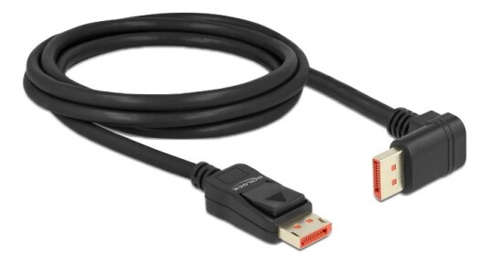 DeLOCK DisplayPort-kabel ma>ma 90° nedovervinklet 8K 60Hz 2m DeLOCK DisplayPort-kabel ma>ma 90° nedovervinklet 8K 60Hz 2m