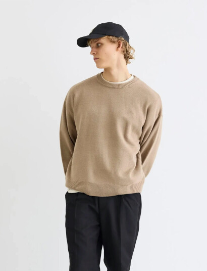 Woodbird Wbkurt Base Knit - Beige - M Woodbird Wbkurt Base Knit - Beige - M