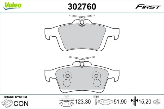 Bremseklosser VALEO 302760