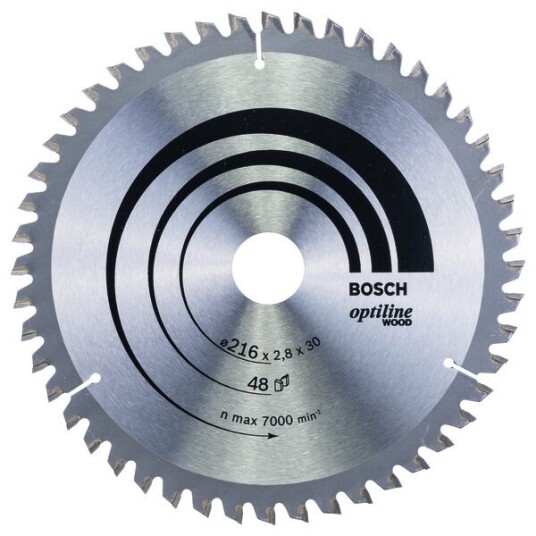 Bosch 216mm Sirkelsagblad med 48 Tenner for Tre Bosch 216mm Sirkelsagblad med 48 Tenner for Tre