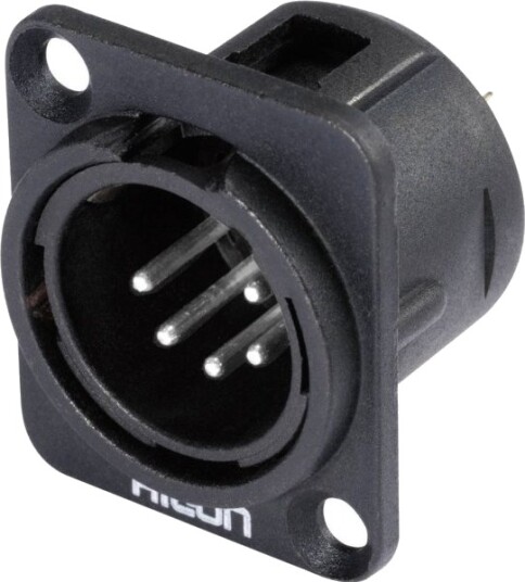 Hicon Hi-X5dm-M Xlr-Kontakt Flensekontakt Rette Poler: 5 Svart 1 Stk Hicon Hi-X5dm-M Xlr-Kontakt Flensekontakt Rette Poler: 5 Svart 1 Stk