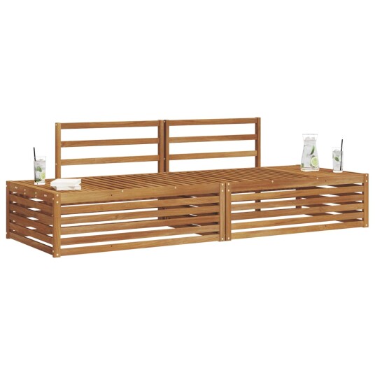 Utendørs sofa sett 2 Stk Naturlig 203,5 x 83 x 73 cm