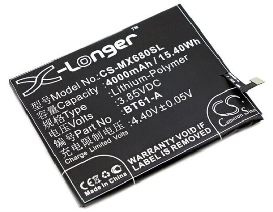 Meilan Note 3 batteri (4000 mAh 3.85 V, Sort) Meilan Note 3 batteri (4000 mAh 3.85 V, Sort)