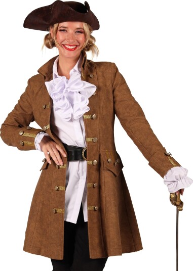 Piratjakke Brun Dame Deluxe - Small