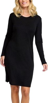 Damella Wool Long Sleeved Nightdress Svart merinoull Small Dame