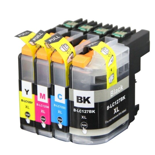Brother Kompatibel - Brother Lc 125 / 127 Blekkpatron Økonomipakke 4 Stk, 73 Ml