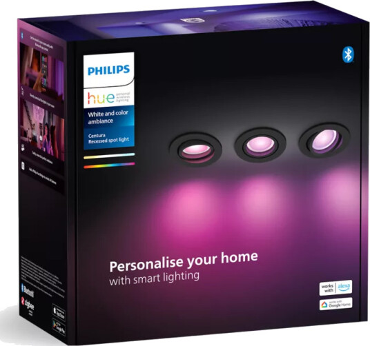 Philips Hue Innfelt Centura-spotlight R trepakning sort