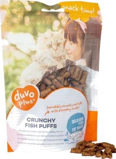 Duvo+ Crunchy Puffs Fisk Kattegodbit 50 G Duvo+ Crunchy Puffs Fisk Kattegodbit 50 G