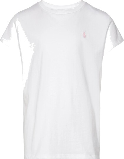 Polo Ralph Lauren White W/ Hint Of Pink Girl T Shirt XL/16 år