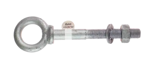 CAL Øyebolt fast m/ mutter   Galvanisert stål   16x125 mm
