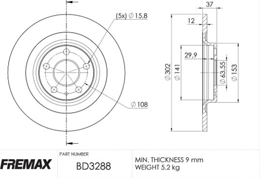 Bremseskive FREMAX BD-3288