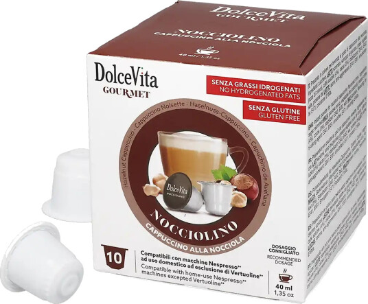 Dolce Vita | Nocciolino Hasselnøtt Cappuccino 10 kapsler til Nespresso®