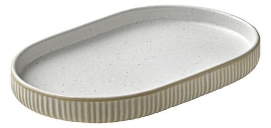 Playground Tallerken Nara relief; 18x11x2 cm LxBxH; Hvit; 6 Stykk / Forpakning