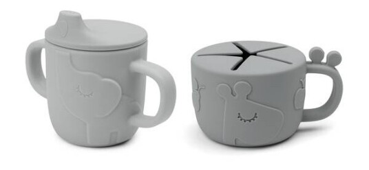 Done By Deer Peekaboo Tutekopp Snackskopp Set Deer Friends Grey