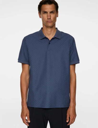 J. Lindeberg Devon Jacquard Polo - Navy - L J. Lindeberg Devon Jacquard Polo - Navy - L