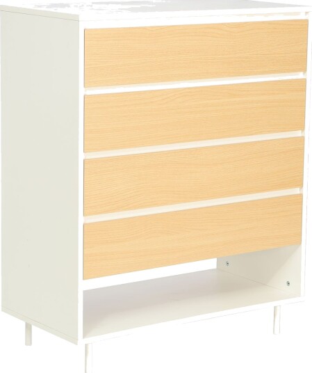 Kommode HOME4YOU Herta 80x40x97 cm hvit/lyst tre