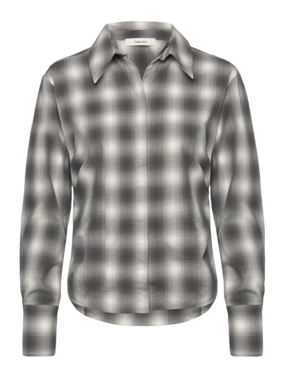 Selected Slfmaya Slim Ls Checked Shirt Ex - Grey - 42