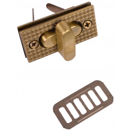 Prym Vrilås Veskelås Sink Antikk Messing 35x17mm 1 stk