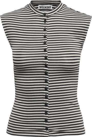 Weekday Button Up Top Grey XS