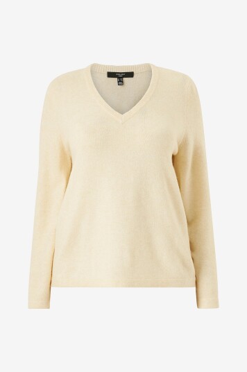 Vero Moda Curve Genser vmcHurricane LS V nk Pullover Beige
